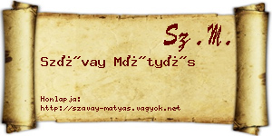 Szávay Mátyás névjegykártya